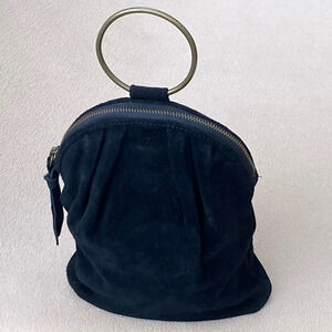 World Market Black Suede Handbag Purse Bag-Evening-Formal-Boho-Bohemian-Festival